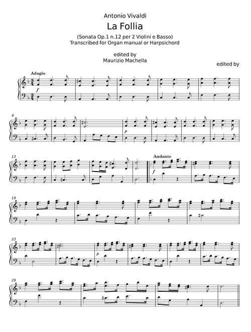 La Follia from Sonata Op.1 No 12/RV 63 - Antonio Vivaldi
