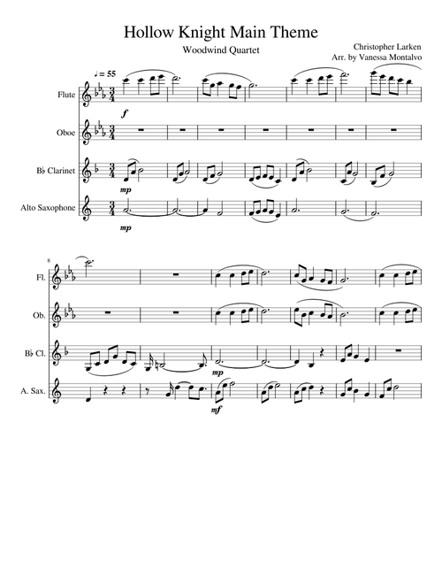 Hollow Knight Theme - Woodwind Quartet