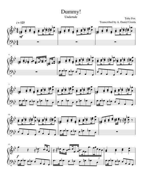 Undertale - Dummy! [Piano]