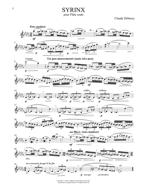 Syrinx - Claude Debussy (Flute Solo)