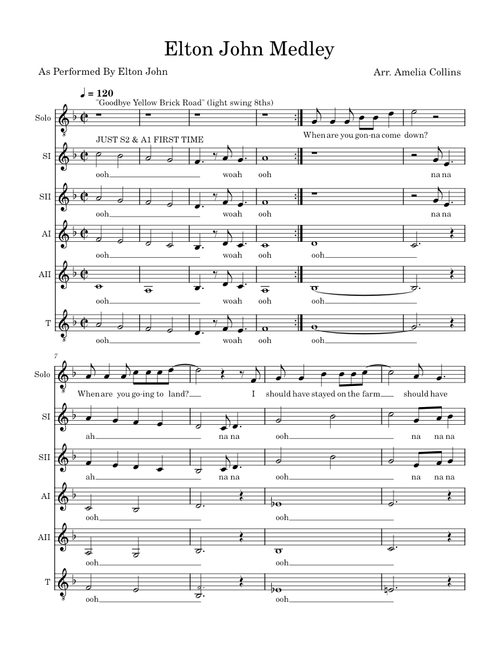 Elton John Medley- Elton John (Arr. Amelia Collins)