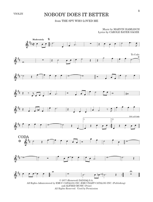 Nobody Does It Better - Carly Simon (Violin Solo)