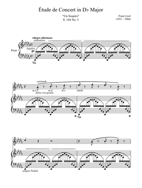 Étude de Concert S. 144 No. 3 in D♭ Major