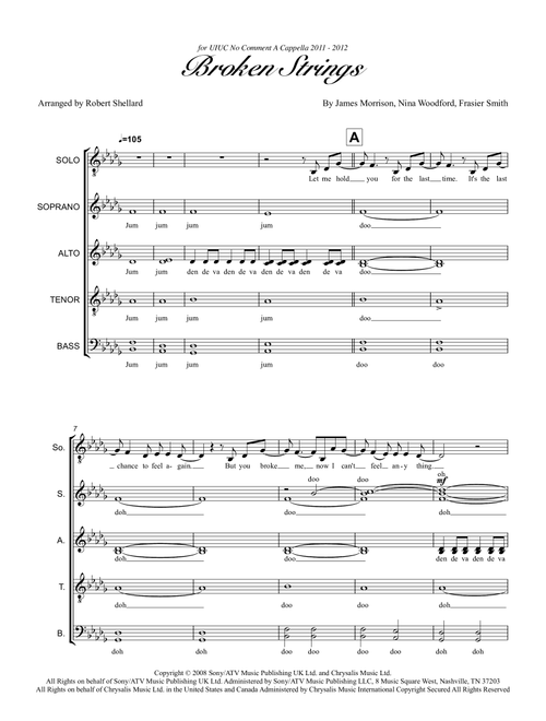 Broken Strings (Arr. Robert Shellard) - James Morrison (Choral, SATB)