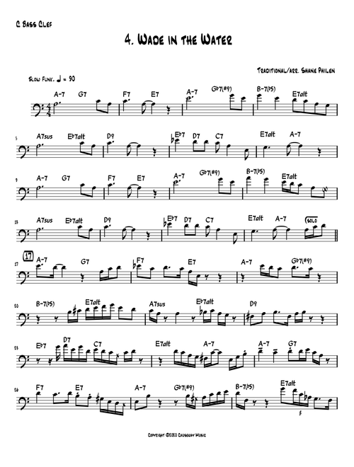 Wade In The Water - C Bass Clef (Arr. Shane Philen) - Traditional (Small Ensemble)