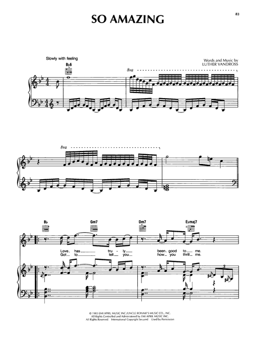 So Amazing - Luther Vandross (Piano-Vocal-Guitar)