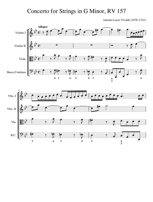 Vivaldi—Concerto for Strings in G Minor, RV 157