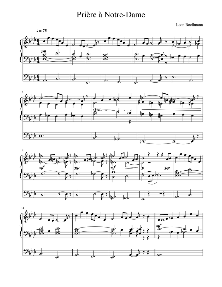 Priere Notre Dame Sheet music for Organ (Solo)