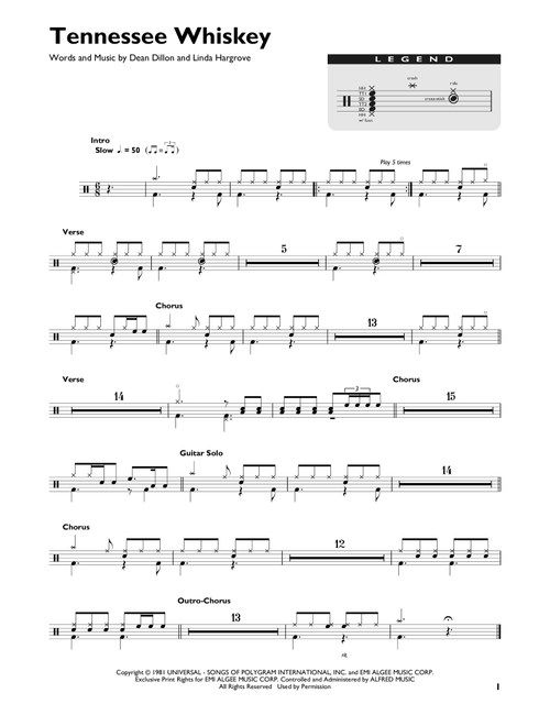 Tennessee Whiskey - Chris Stapleton (Drum Chart)