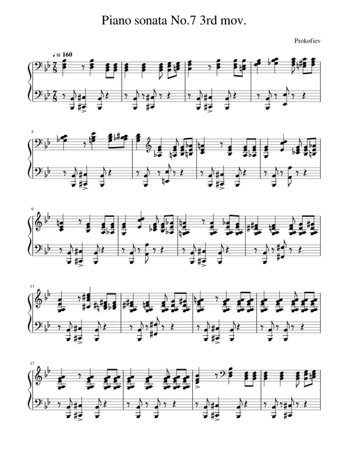 Prokofiev Piano sonata No.7 3rd mov (unfinished)