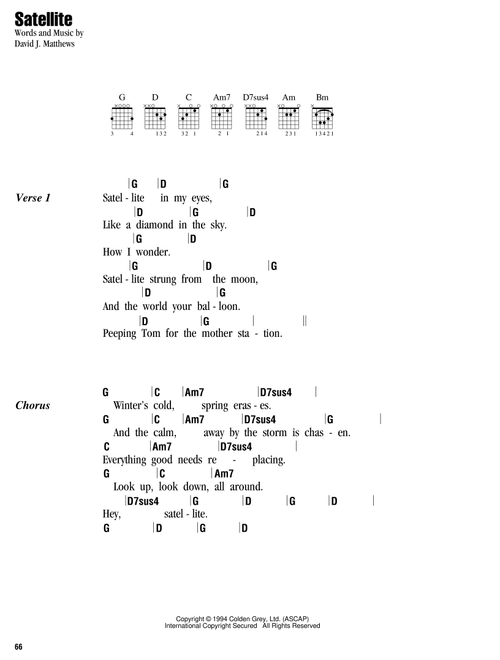 Satellite - Dave Matthews Band (Guitar Chords-Lyrics)