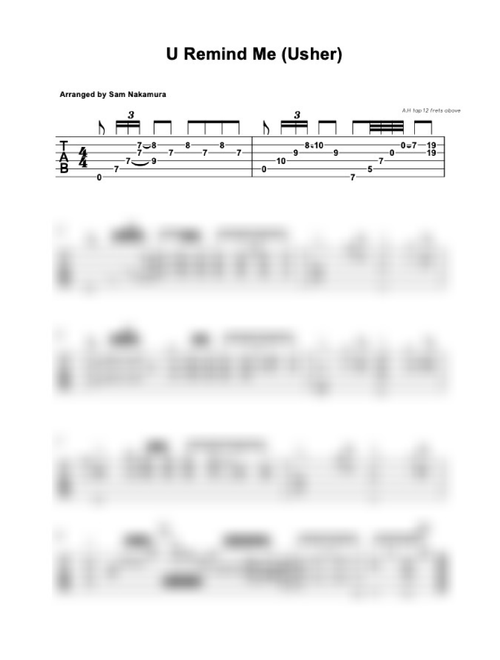 U Remind Me (Arr. Sam Nakamura) - Usher (Guitar Tab)