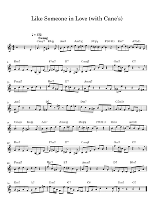 Like Someone In Love Sheet Music with Chords for Piano, Saxophone