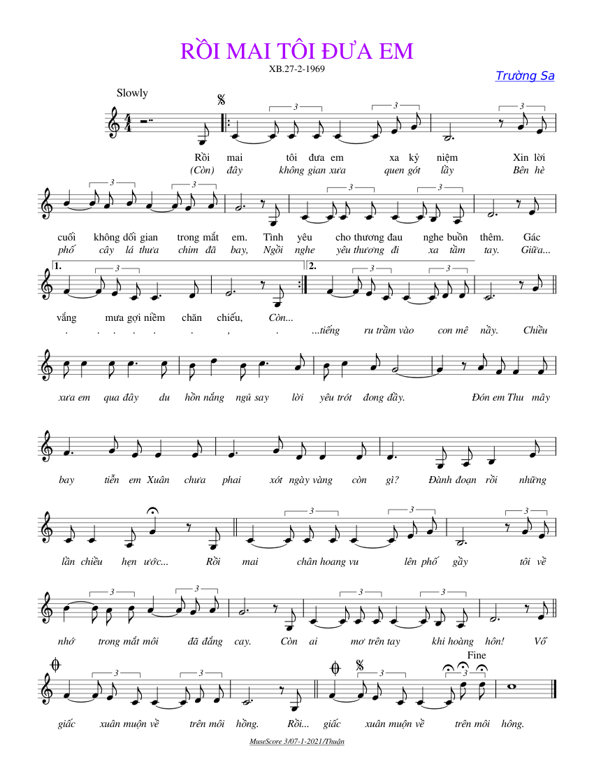 RỒI_MAI_TÔI_ĐƯA_EM Sheet music for Piano (Solo) Easy | Musescore.com