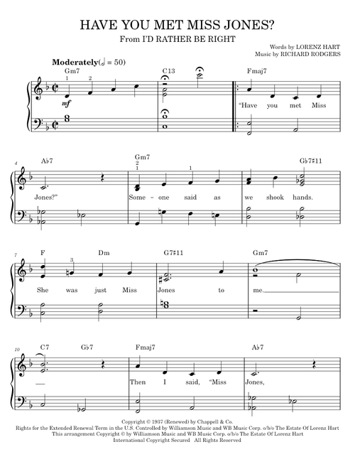 Have you met miss jones - Rodgers & Hart (Easy Piano)