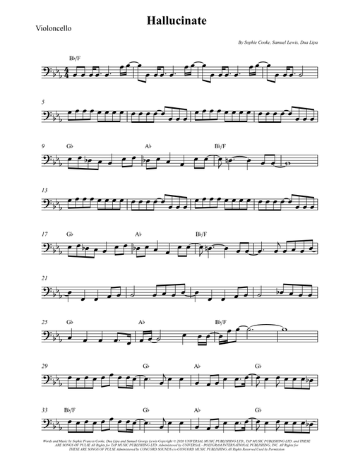 Hallucinate (Arr. Wesley S. SIlva) - Dua Lipa (Cello Solo)