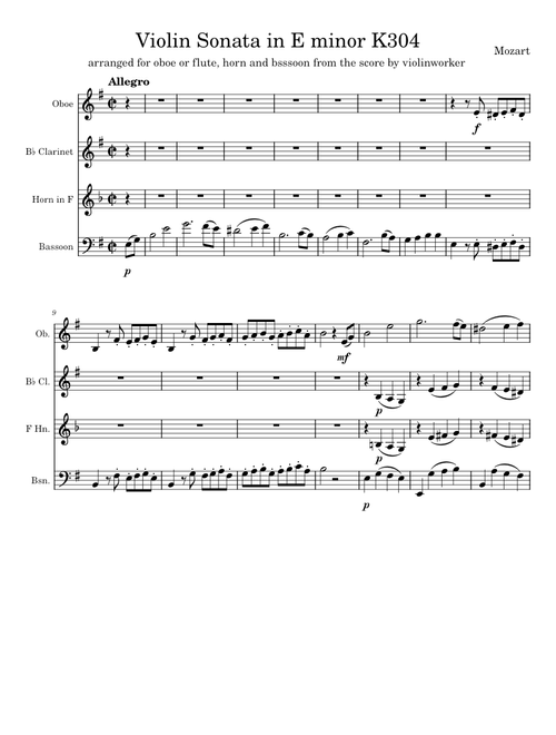 Violin Sonata in E minor K304 - Mozart