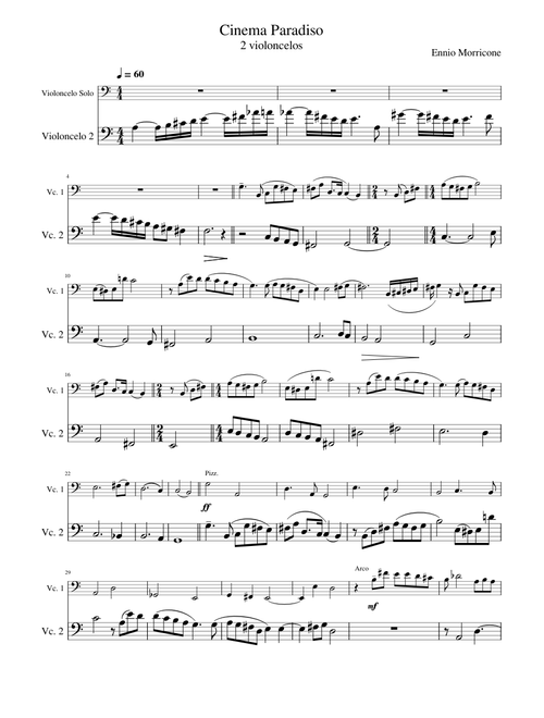 Cinema Paradiso - Cello Solo