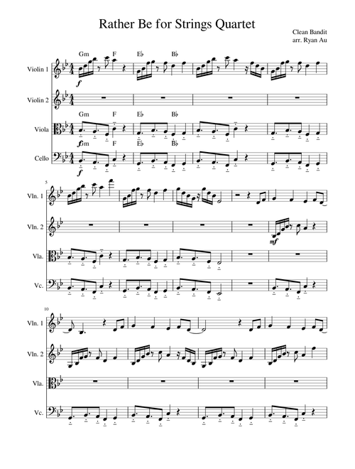 Rather Be for String Quartet