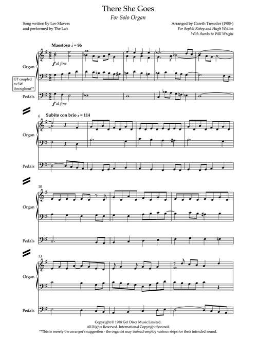 There She Goes (Arr. Gareth Treseder) - Sixpence None The Richer (Instrumental Solo)