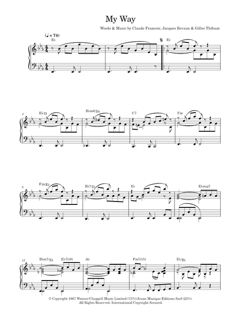 My Way - Elvis Presley, Frank Sinatra, Paul Anka (Piano Solo)