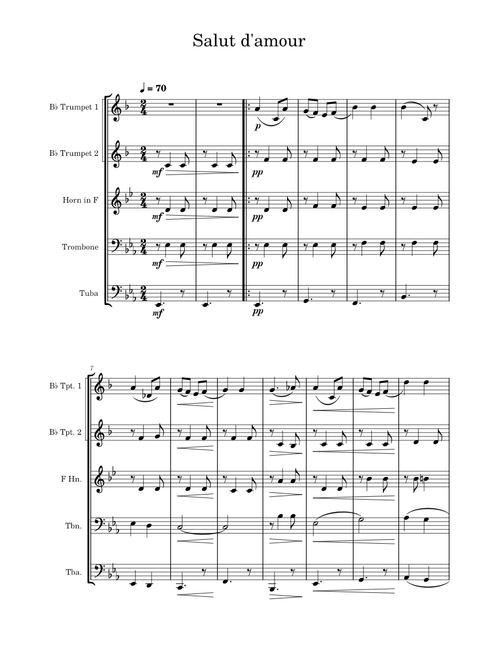 Salut d'amour – Edward Elgar - Brass Quintet