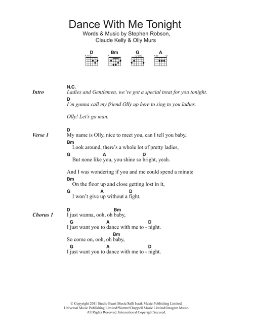Dance With Me Tonight - Olly Murs (Guitar Chords-Lyrics)