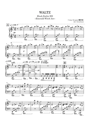 WALTZ(劇中歌Ver.) – 龍宮城 Sheet Music for Piano (Solo) easy WALTZ(劇中歌Ver.) – 龍宮城 Sheet Music for Piano (Solo) easy