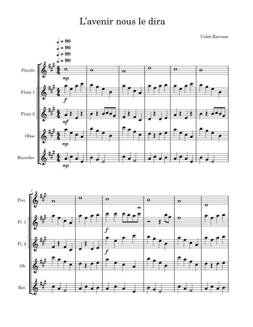 L'avenir nouse le dira (If only I could) Caleb Kiernan L’avenir nous