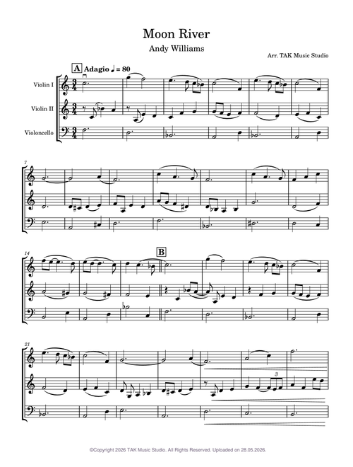 Moon River – [String Trio]