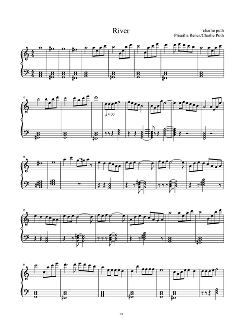 River (Arr. Charlie Puth) (Piano Solo)