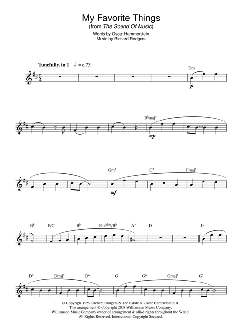 My Favorite Things (from The Sound Of Music) - Julie Andrews (Saxophone Solo)