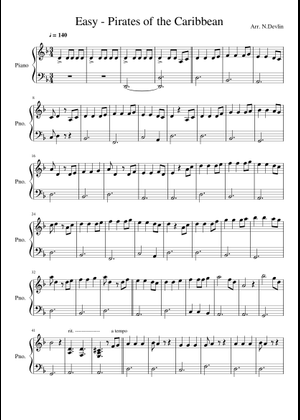 Pirates Of The Caribbean Sheet Music for Piano (Solo) | MuseScore.com