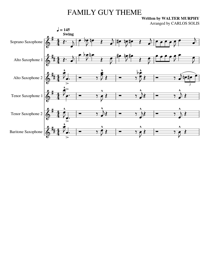 Saxophone intro top