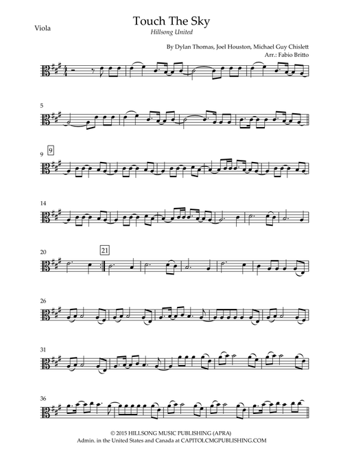 Touch The Sky (Arr. Fabio Britto) - Hillsong United (Viola Solo)