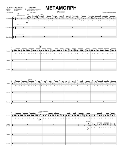 Blue Devils 2017 - Metamorph - Full Drumline Transcription (PLEASE READ DESCRIPTION)