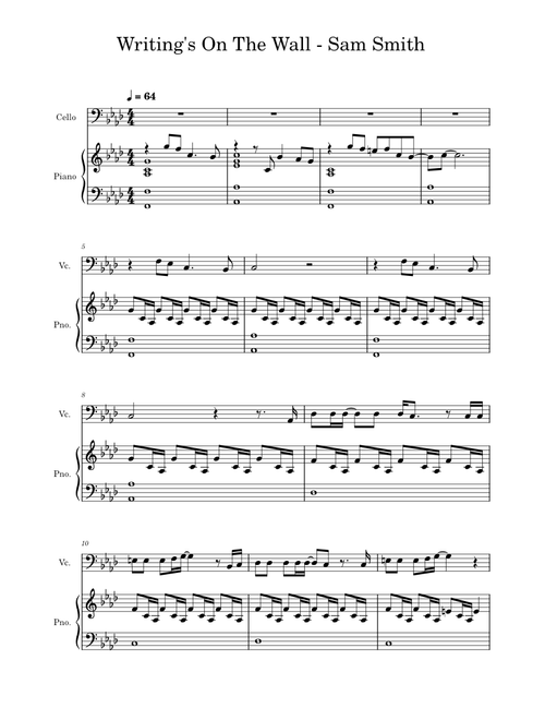 Writing's On The Wall - Sam Smith Cello