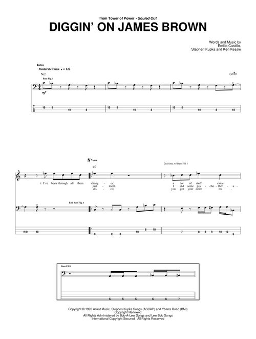 Diggin' On James Brown - Tower Of Power (Bass Tab)