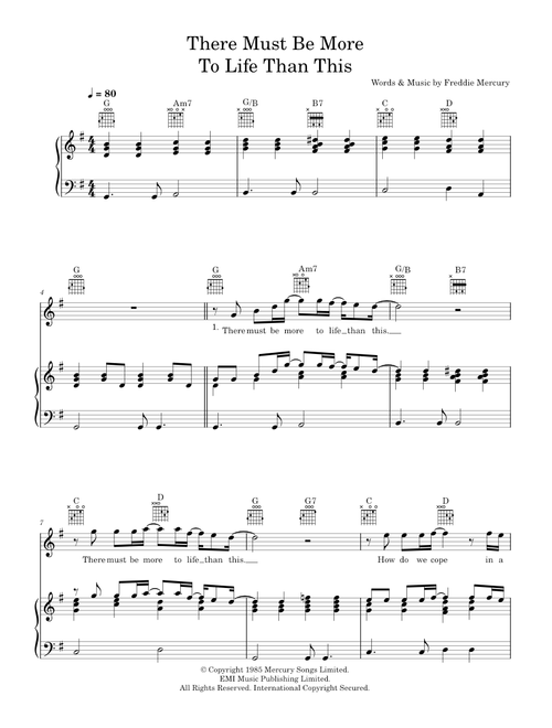There Must Be More To Life Than This (featuring Michael Jackson) - Michael Jackson, Queen, Queen & M (Piano-Vocal-Guitar (Piano Accompaniment))