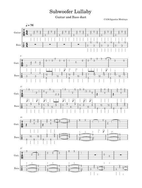 Subwoofer Lullaby – C418 Subwoofer Lullaby – Guitar and Bass duet
