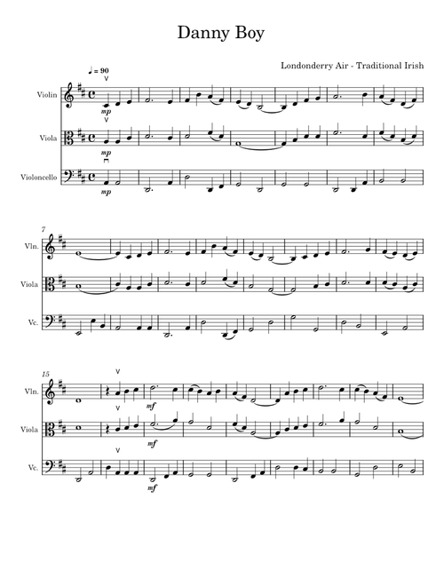 Danny boy – Misc Traditional Danny Boy Violin viola cello