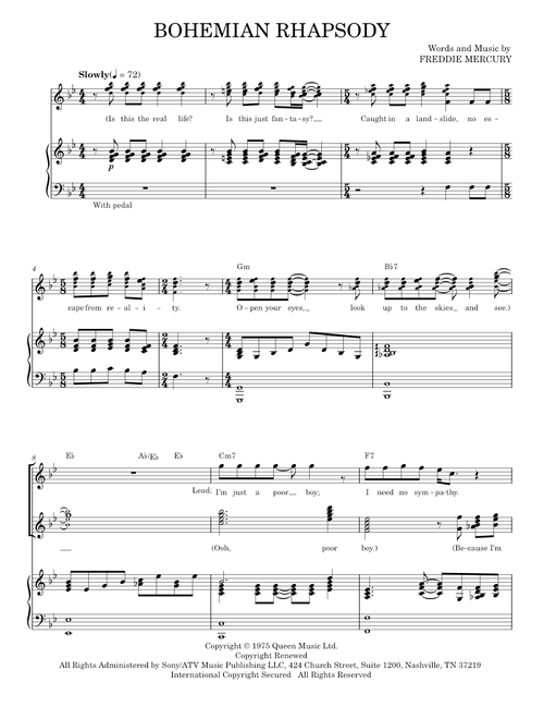 Bohemian Rhapsody - Queen (Piano Vocal)