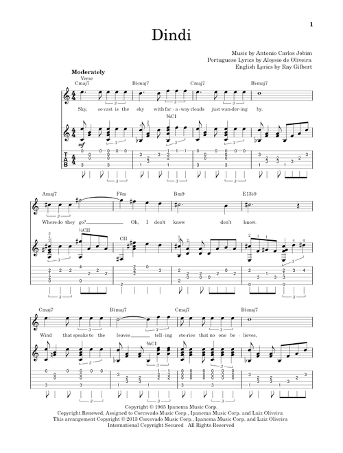 Dindi - Aloysio de Oliveira (Solo Guitar)