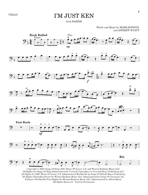 I'm Just Ken (from Barbie) - Ryan Gosling (Cello Solo)