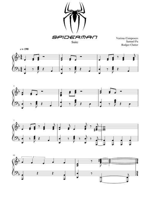 Spider-Man Suite - Various Composers - Piano Solo