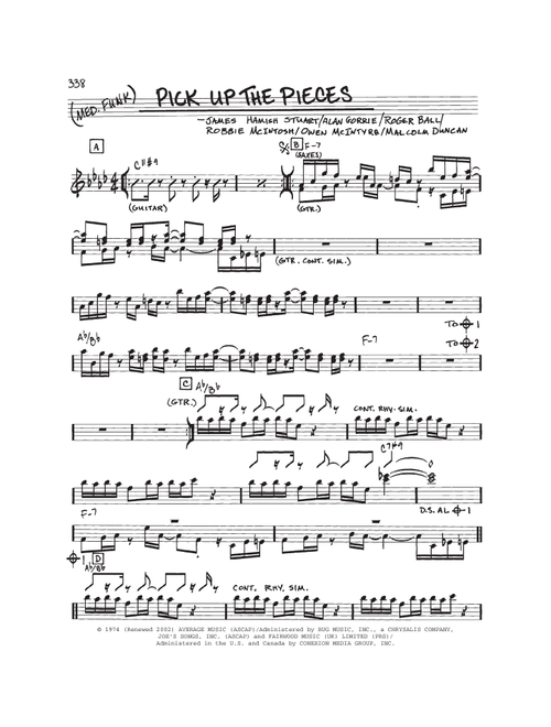 Pick Up The Pieces - Average White Band (Real Book - Melody-Chords)