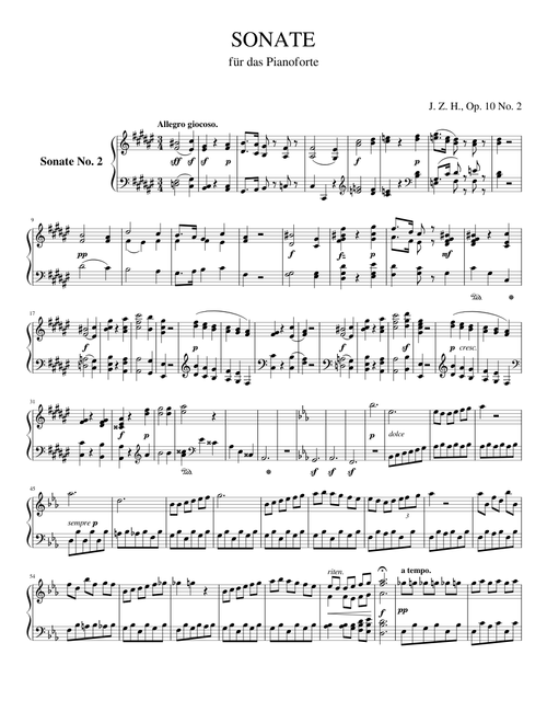 Piano Sonata No. 2 "Grand Beethoven" (Op. 10 No. 2)