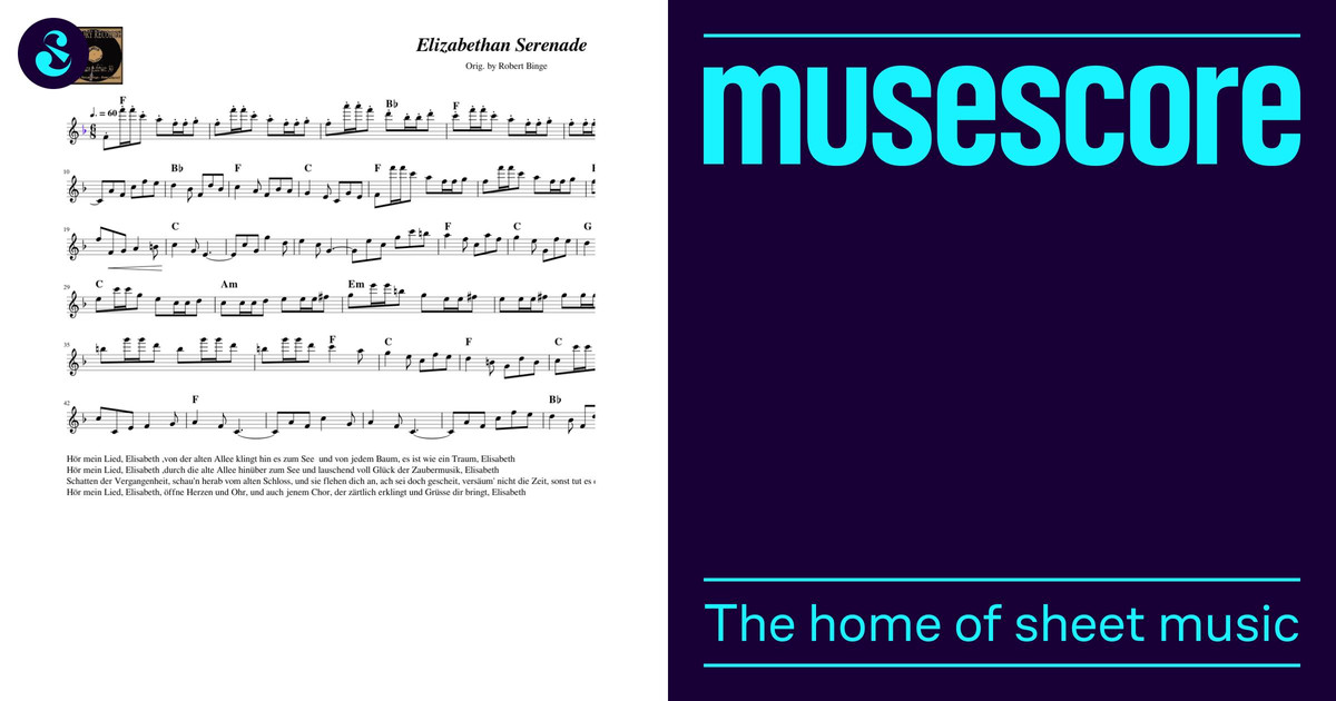 Elizabethan Serenade Sheet Music with Chords for Piano (Solo) easy