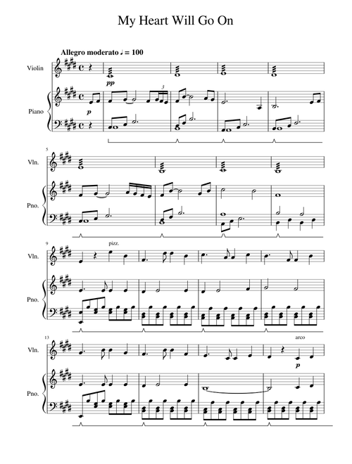 My Heart Will Go On (violin and piano arrangement)