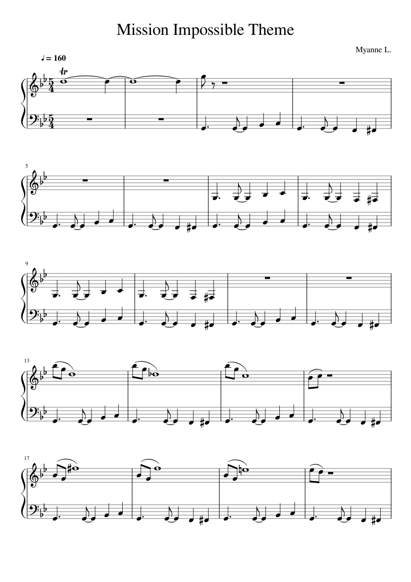 Imperio Inca Corroer Desde allí Mission Impossible Theme Sheet music for Piano (Solo) | Musescore.com Imperio Inca Corroer Desde allí Mission Impossible Theme Sheet music for Piano (Solo) | Musescore.com
